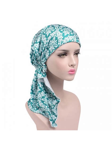 3 Pack Womens Chemo Hat Turban Head Scarves For Cancer Patient Blue
