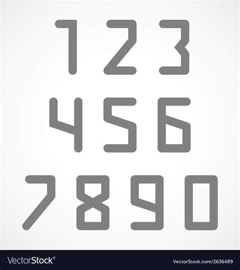Abstract Digital Geometric Numbers Set Royalty Free Vector