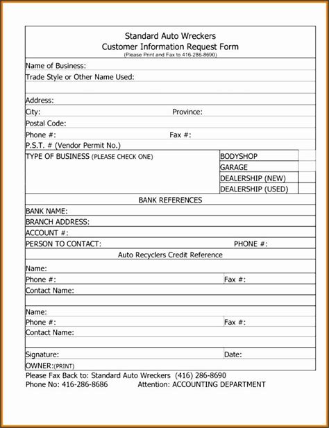 Vendor Information Form Template Excel Best Of 9 Easy To Use Client