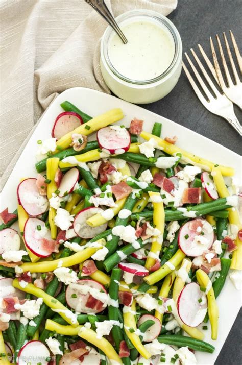 Green Bean Radish And Bacon Salad With Creamy Feta Dressing Spoonful