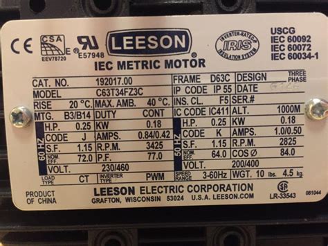 Leeson 110 motor hookup with reversing switch. Single-phase 120v to 3-phase 240v VFD to Leeson IEC motor