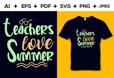 Teachers Love Summer T Shirt Design Graphic By Aroy00225 · Creative Fabrica