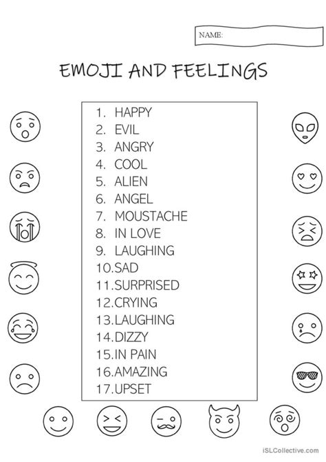 Match Emojis And Feelings General Vo English Esl Worksheets Pdf And Doc
