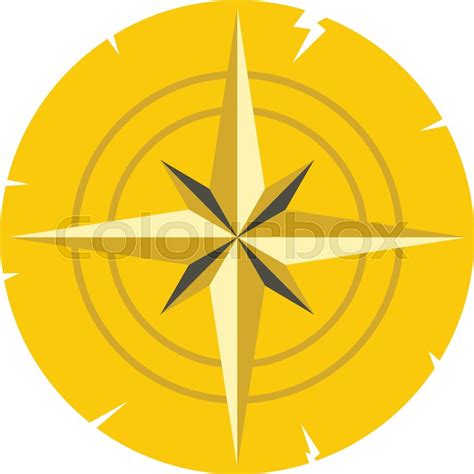 Gold Ancient Compass Icon Flat Stock Vector Colourbox