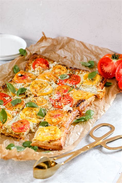Heirloom Tomato Tart With Pesto Whipped Goat Cheese