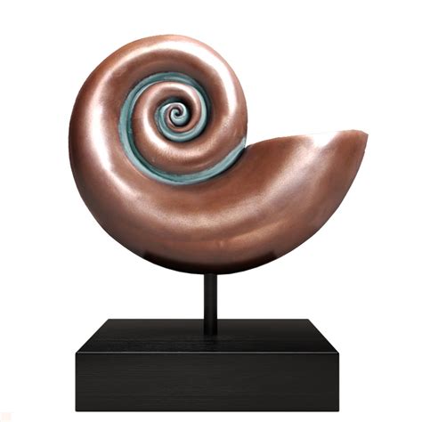 Nautilus Shell Figurine Patina Copper Ammonite 3d Model For Vray