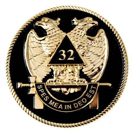 32nd Degree Scottish Rite Round Masonic Auto Emblem Black