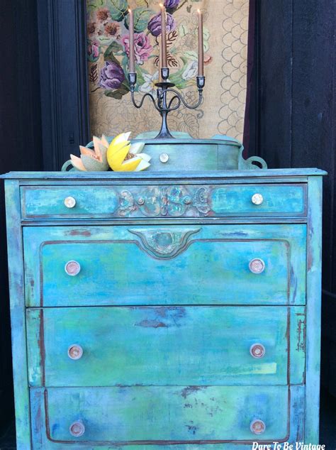 Bohemian Dresser Turquoise Vintage Dresser Vintage Dresser Etsy In