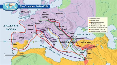 The Crusades 1096 1204 Crusades Map European History