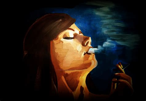 Smoking Woman By Thefatbirdarts On Deviantart