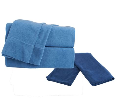 Malden Mills Polar Fleece Fl Sheet Set W Extra Contrast Pillowcases