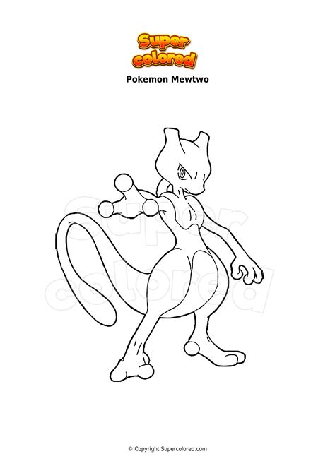Coloring Page Pokemon Mewtwo