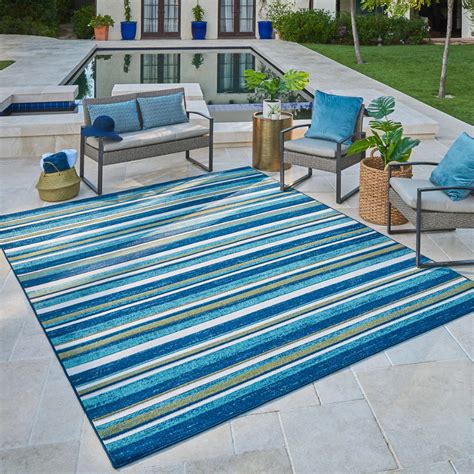 Nourison positano indoor/outdoor striped solid area rug. Elements Indoor/Outdoor Cabana Area Rug in 2020 | Large ...