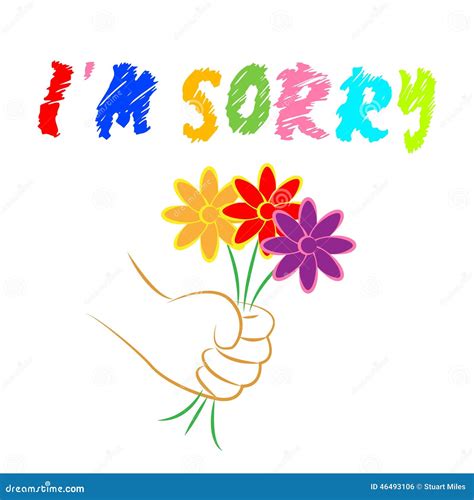 Im Sorry Flowers Shows Apologise Remorse And Apologize Stock