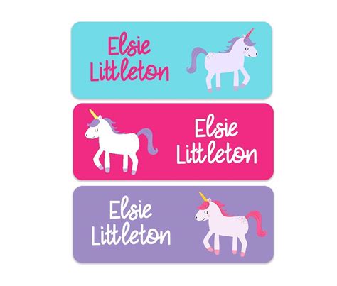 Unicorn Weatherproof Name Labels Unicorn Name Labels