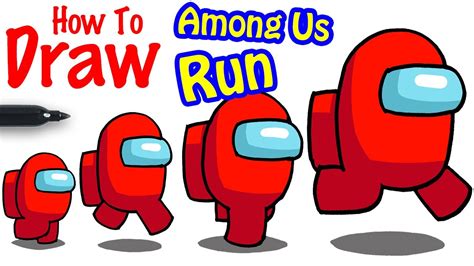How To Draw Among Us Run Animation Youtube