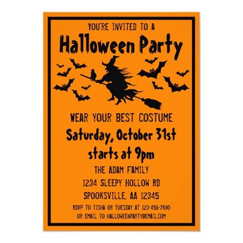 Halloween Witch Costume Party Invitation Zazzle Costume Party Invitations Witch Halloween