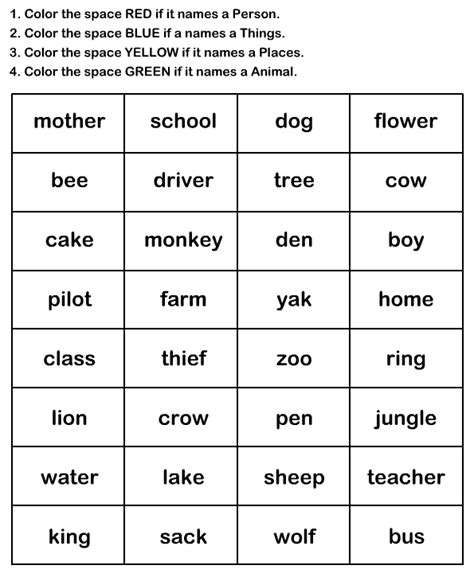 Naming Words Worksheets For Grade 1 Pdf Yana Web