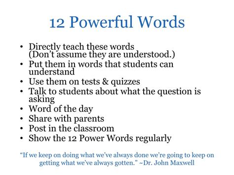 Ppt 12 Powerful Words Powerpoint Presentation Free Download Id3093147