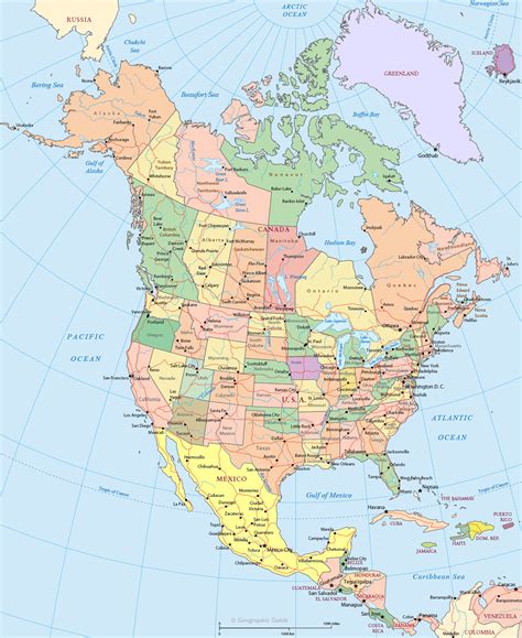 Top North America Map With States