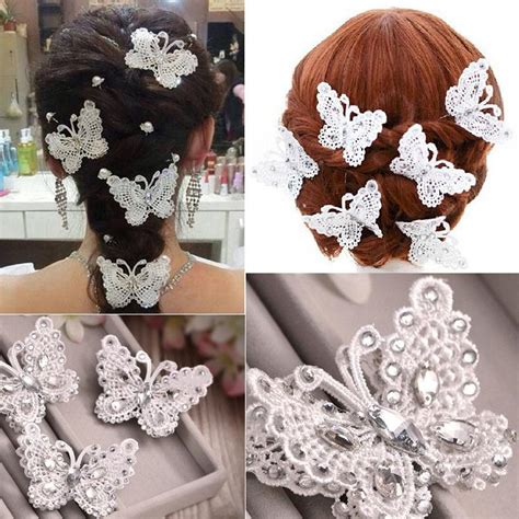 2015 Vintage White Bridal Lace Butterfly Wedding Crystal Rhinestone