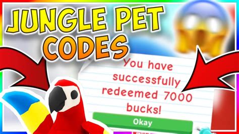 We will add new codes when available, so check the first codes of the list, because the list is always updated. NEW ADOPT ME CODES - New Jungle Pet Update/ Roblox - YouTube
