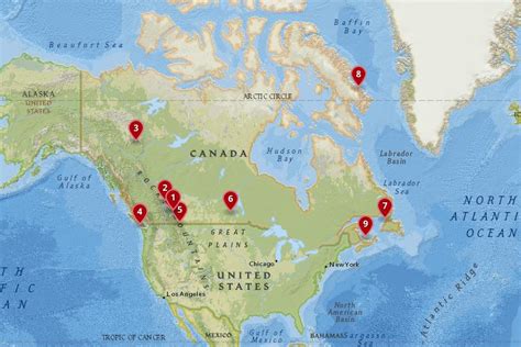 Map Of National Parks In Usa And Canada The World Map