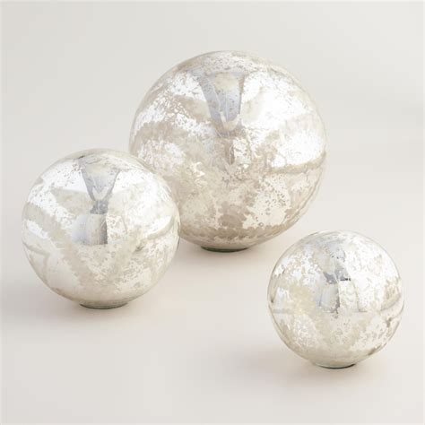 Mercury Glass Sphere Decor Decorative Spheres Mercury Glass