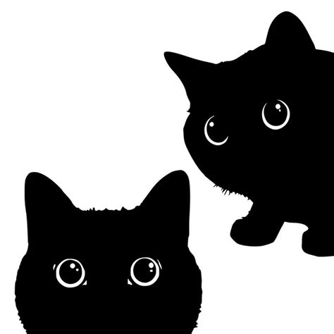 2 Black Kitty Meow Cat Katze Kitten Svg Png Pdf Etsy Cats