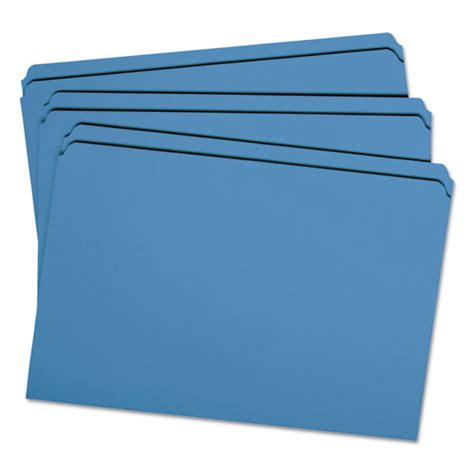 Smead File Folders Straight Cut Reinforced Top Tab Legal Blue 100