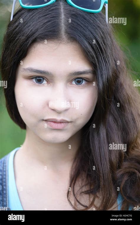 Portrait Of Beautiful Girl 15 Years Stock Photo Alamy