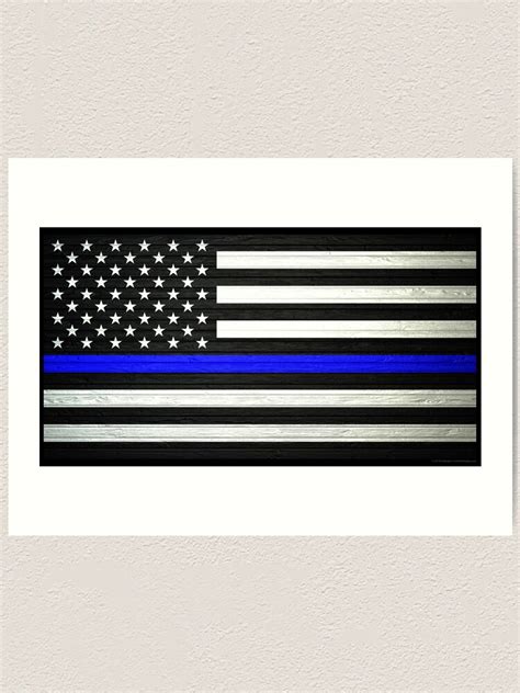 The Thin Blue Line Art Print By 45snipers Redbubble