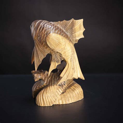 Rosewood Fish Carving Sculpture Decora Loft