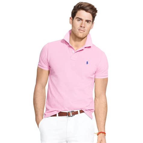 Polo Ralph Lauren Classic Fit Mesh Polo Shirt In Pink For Men Lyst