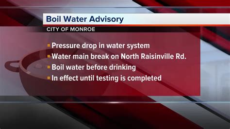 Boil Water Advisory Lifted For City Of Monroe Residents