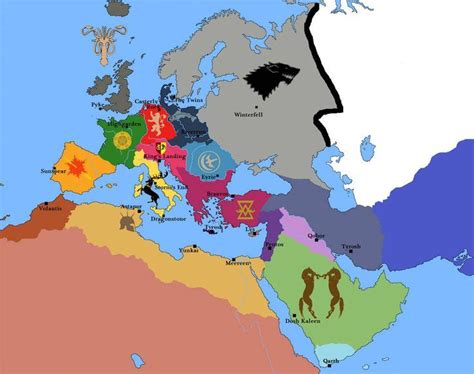 Game Of Thrones In Europe By Josgui Game Of Thrones Map Game Of