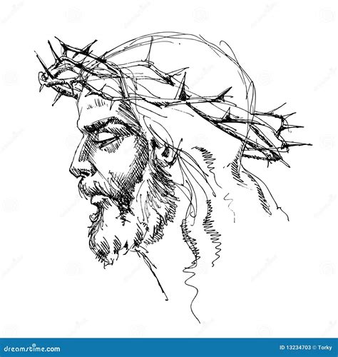 Jesus Crown Cartoon Jesus Christ The Son Of God In A Crown Of Thorns