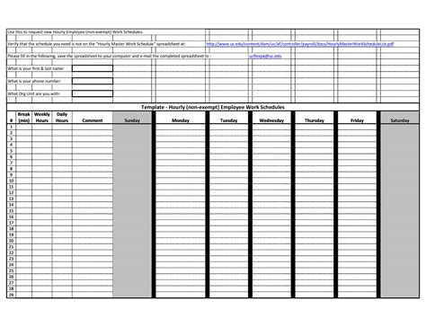 43 Effective Hourly Schedule Templates (Excel & MS Word) ᐅ ...