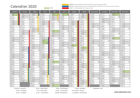 Calendrier 2020 À Imprimer Jours Fériés Vacances à Calendrier 2019