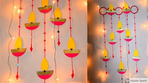 Diy Paper Diya Wall Hanging Easy Diwali Decor Ideas Homedecor Ideas