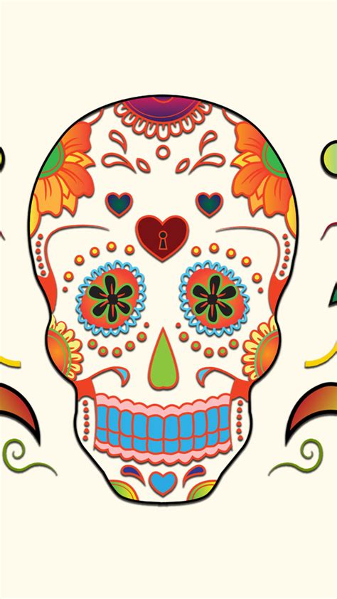 1080x1920 1080x1920 Skull Flowers Artist Colorful Hd Digital Art