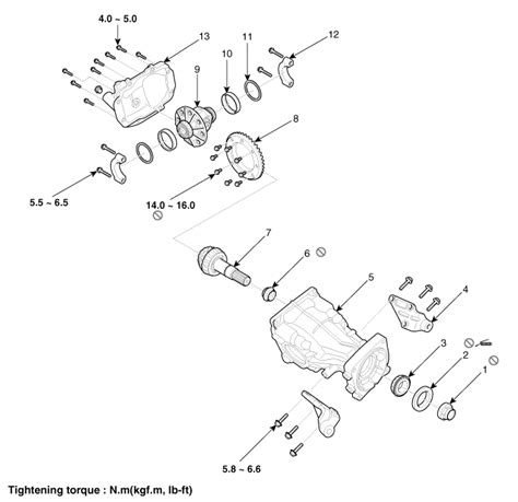 Hyundai Tucson Rear Differential Carrier Components And Components