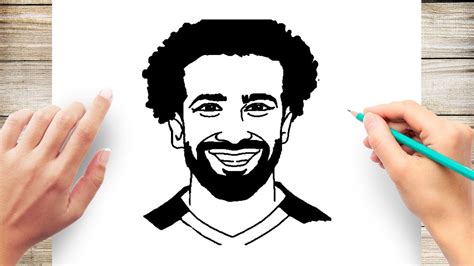 How To Draw Mohamed Salah From Liverpool Step By Step Youtube