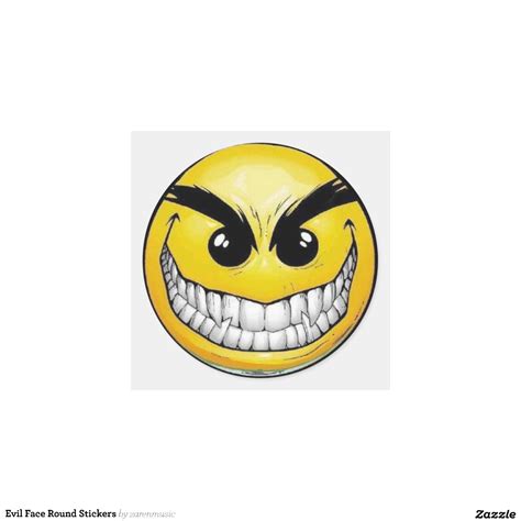 Evil Smiley Face Round Stickers Zazzle