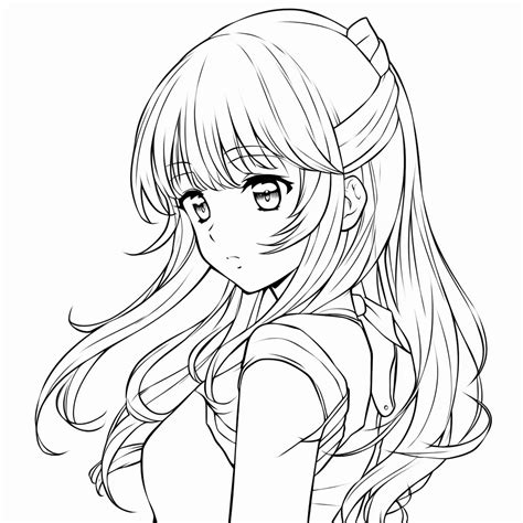 Dibujo De Chica Anime 08 Para Colorear