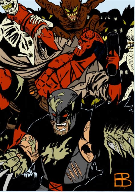 Hellboy And Wolverine By Aspiring Mangaka And Zabalou In Joulie Vincents