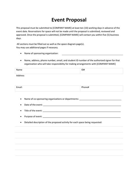 event proposal templates  examples templatelab