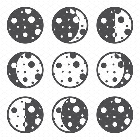 Moon Phases Icons Creative Daddy