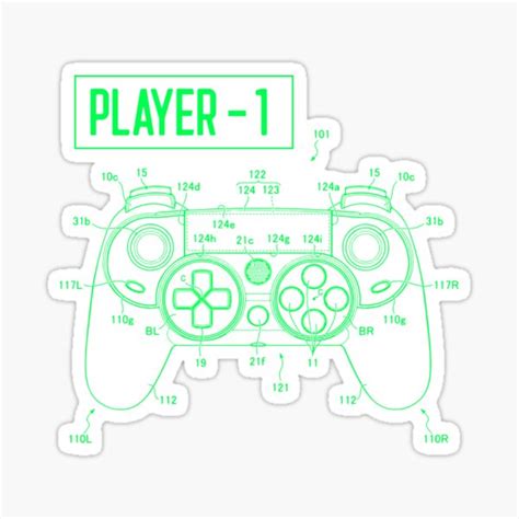Videogame Player 1 Controller Sticker For Sale By Rd2 Designs Redbubble