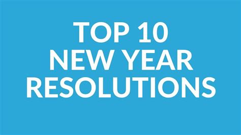 Top 10 New Year Resolutions Youtube
